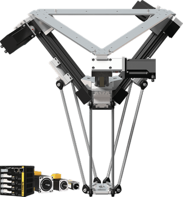 Robot Delta - con unità di controllo Ezi-SERVOII EtherCAT 3X, diametro spazio di lavoro 660 mm
