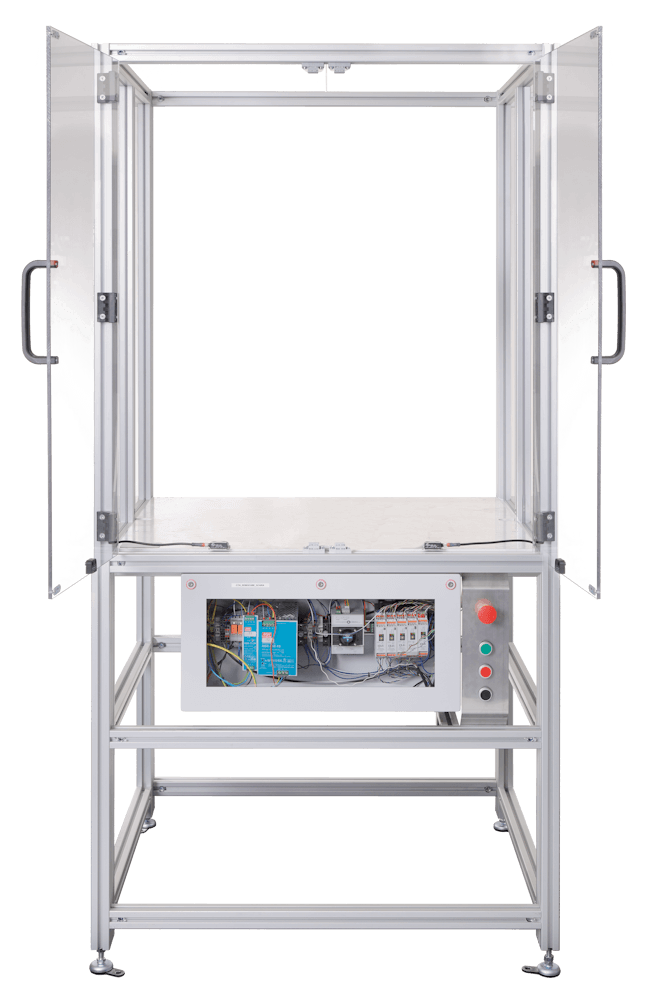 Robot cell height 1000 mm x width 1000 mm x depth 960 mm