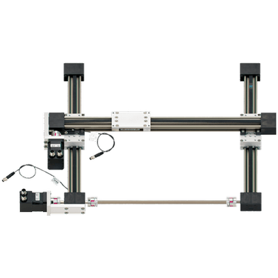 Robot 2 assi X-Y - Motori passo-passo con trefoli senza encoder, spazio di lavoro 300x300 mm